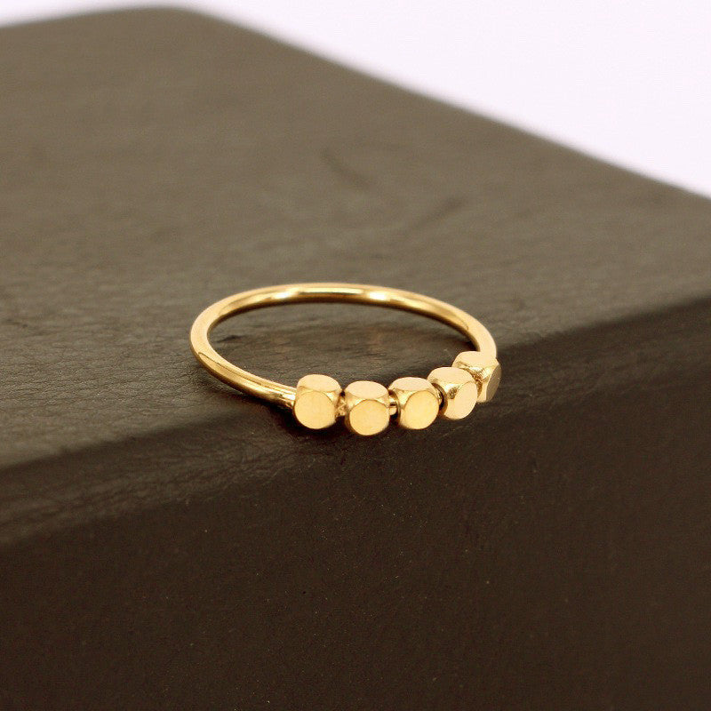 Titanium Steel Ring 24K Gold Plated Elegant Gift For Her