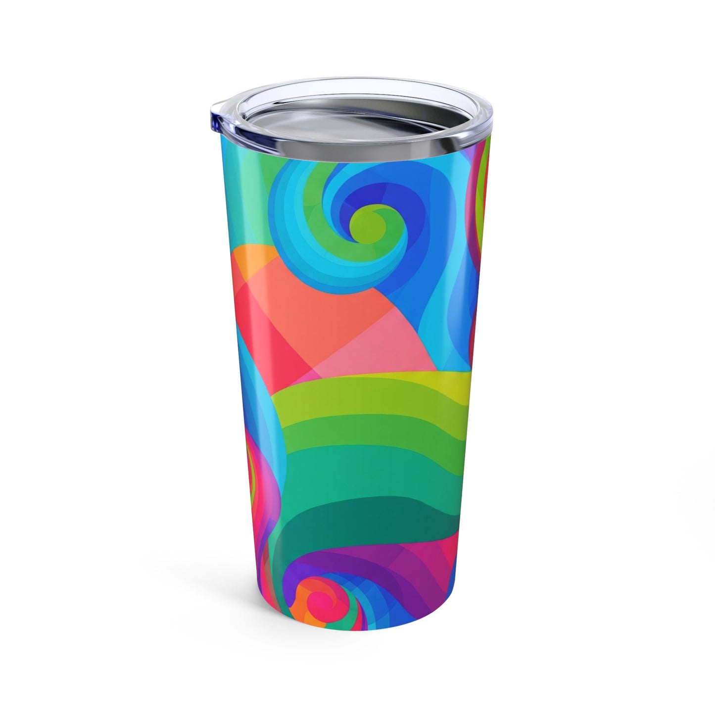 20 Ounce Steel Tumbler Printed Art Double Wall Insulation Spill Resistant Lid For Hot And Cold Beverages