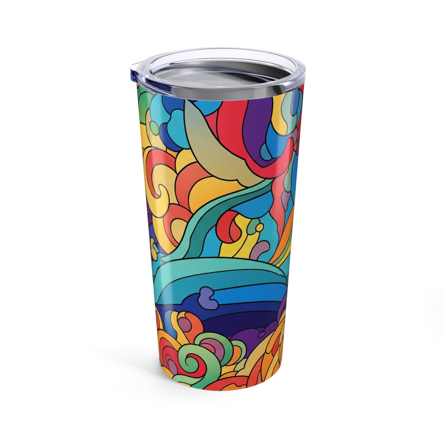 20oz Stainless Steel Travel Tumbler Featuring Printed Design Double Wall Vacuum Insulated Spill Resistant BPA Free