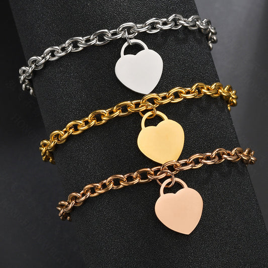 Stainless Steel Love Bracelet Elegant Design Secure Clasp Jewelry For Women Girls Everyday Wear Occasions Chic