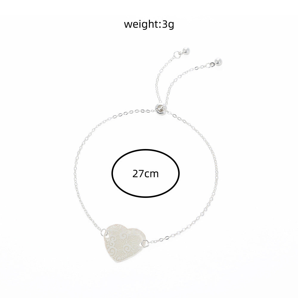 Womens Copper Bracelet Adjustable Design with Love Drop White K Electroplating Extender Chain Sky Blue 27cm5cm