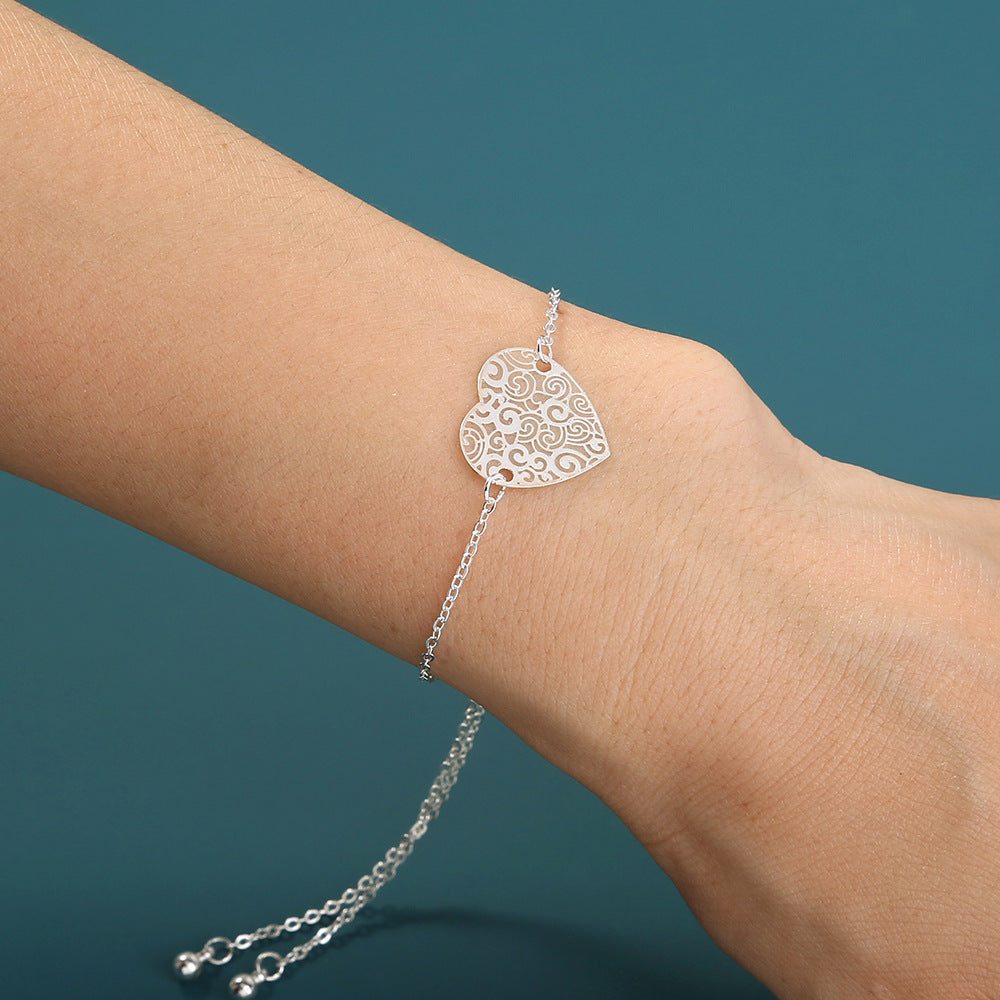 Womens Copper Bracelet Adjustable Design with Love Drop White K Electroplating Extender Chain Sky Blue 27cm5cm