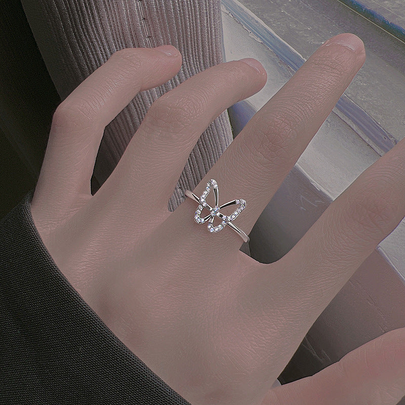 Elegant Copper Ring With White Gold Plating For Women