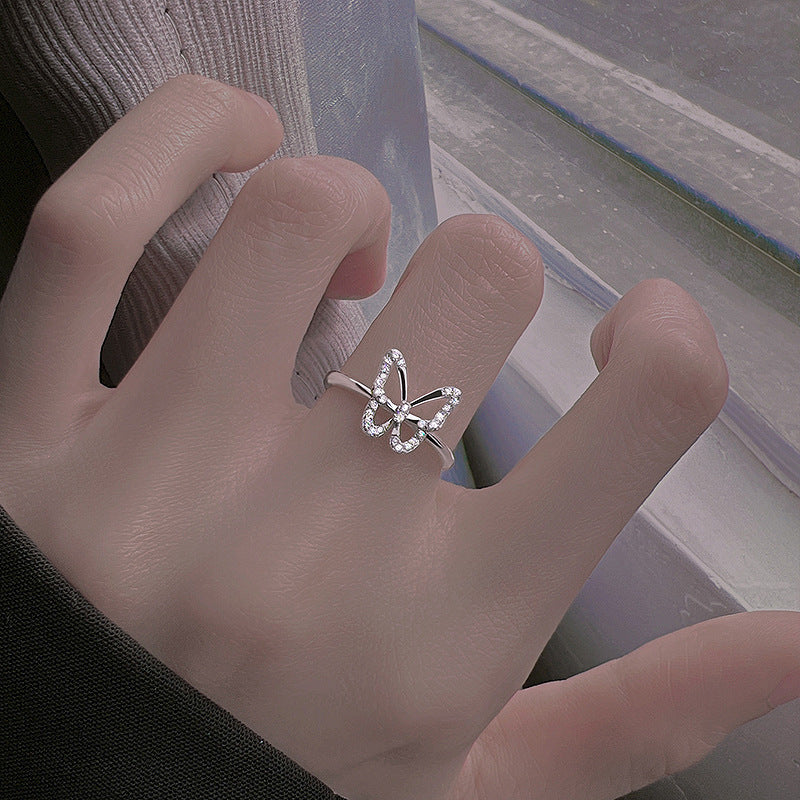 Elegant Copper Ring With White Gold Plating For Women