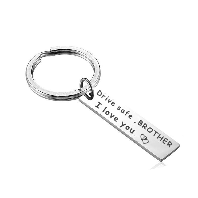 Stainless Steel Keychain For Grandpa Grandma Dad Mom Aunt Brother Or Sister Laser Engraved Automobile Ornament