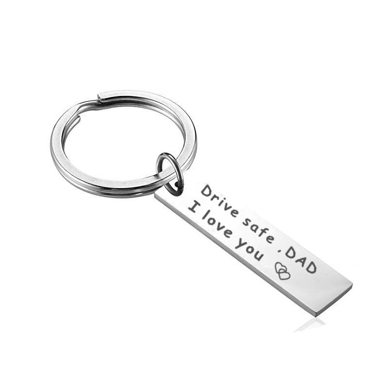 Stainless Steel Keychain For Grandpa Grandma Dad Mom Aunt Brother Or Sister Laser Engraved Automobile Ornament