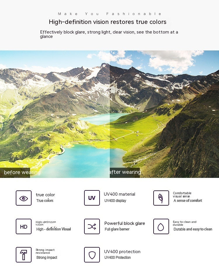 Unisex Fashion Sunglasses With Box Frame PC Lenses Durable Stylish Eyewear For Daily Use And Easy Commuting Men