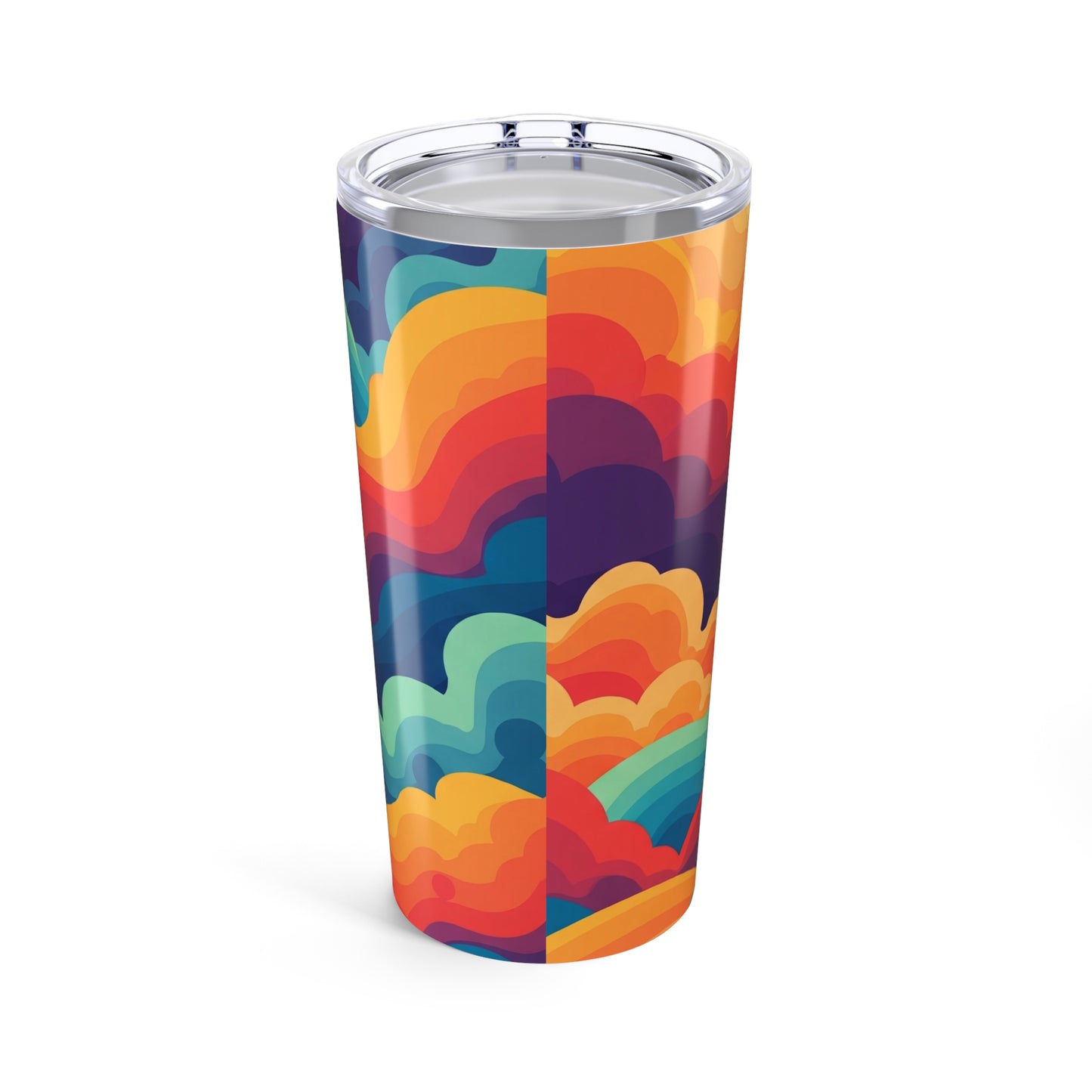 20oz Steel Tumbler With Printed Pattern Double Wall Insulation Leak Proof Lid For Hot Or Cold Beverages At Home