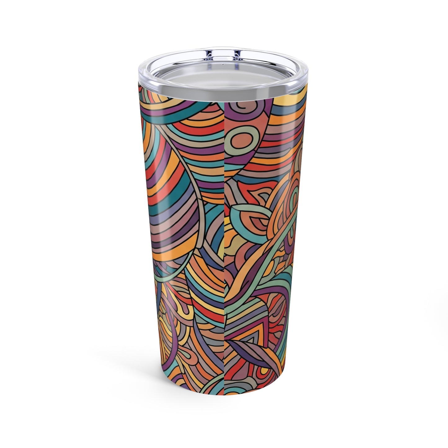 20 Ounce Stainless Steel Tumbler With Double Wall Vacuum Insulation Spill Resistant Mug Printed Design Dishwasher