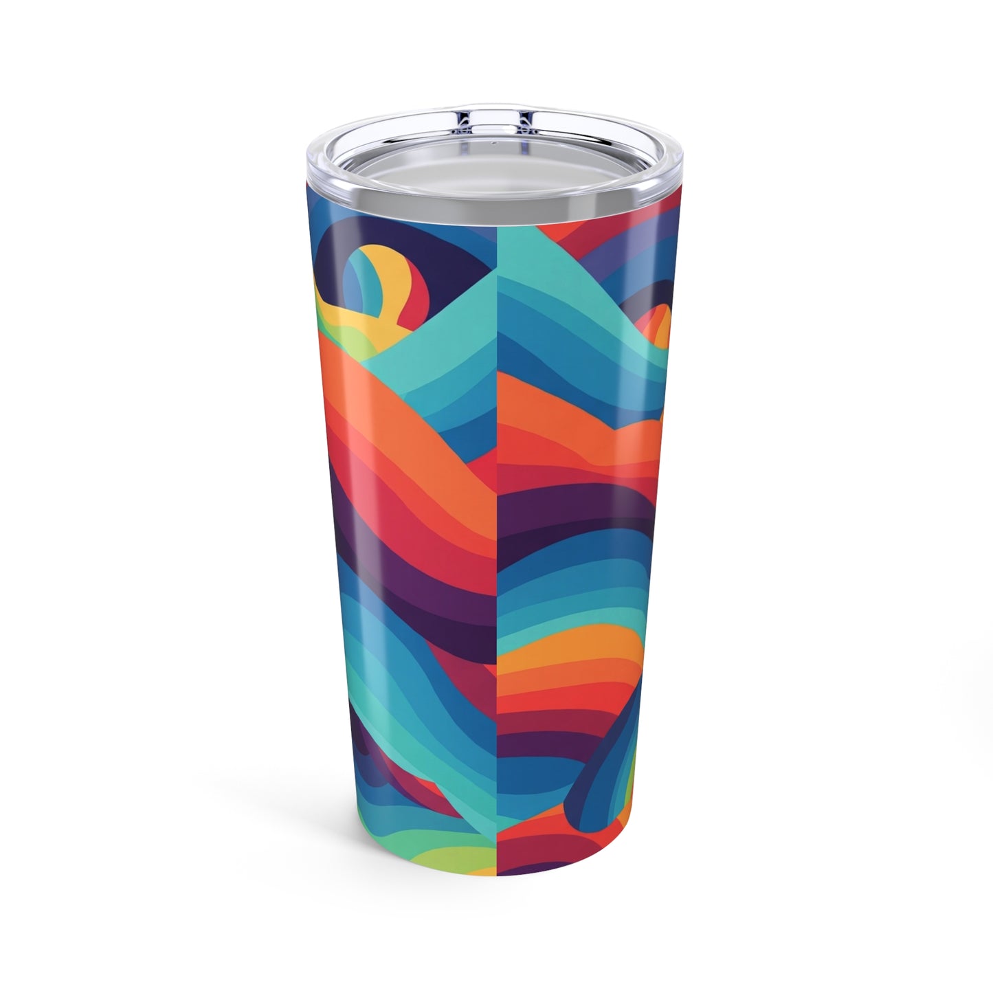 20oz Stainless Steel Tumbler With Double Wall Vacuum Insulation And Printed Design For Hot And Cold Drinks Travel
