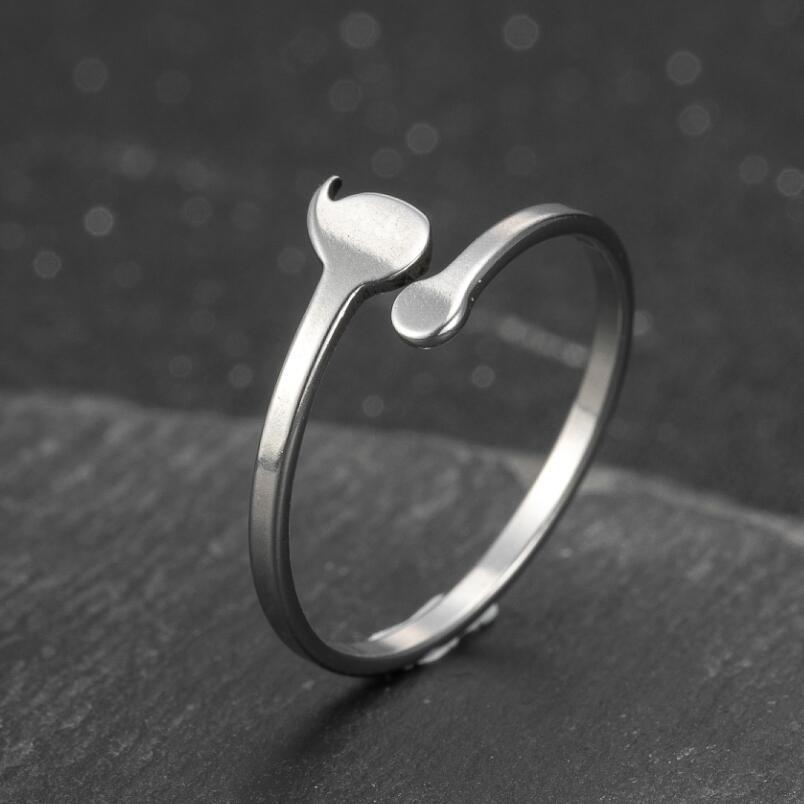 Open Ring Adjustable Stainless Steel Waterdrop Ring Elegant Electroplated Jewelry Gift For Her FashionableRing