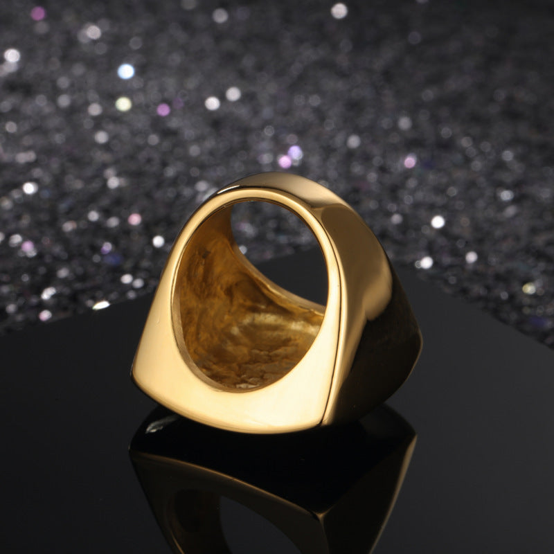 Women Titanium Steel Ring Gold Plated Fashion Ring Durable Band Stylish Jewelry Size 6 7 8 9 Elegant Gold Tone