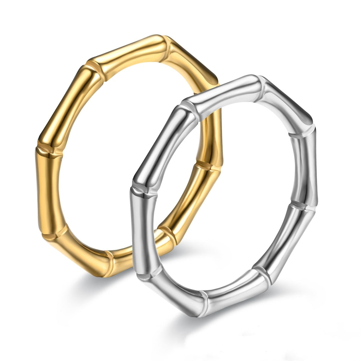 Womens Personalized Knuckle Ring Adjustable Stainless Steel Bamboo Joint Ring Letters Numbers Text Fashionable