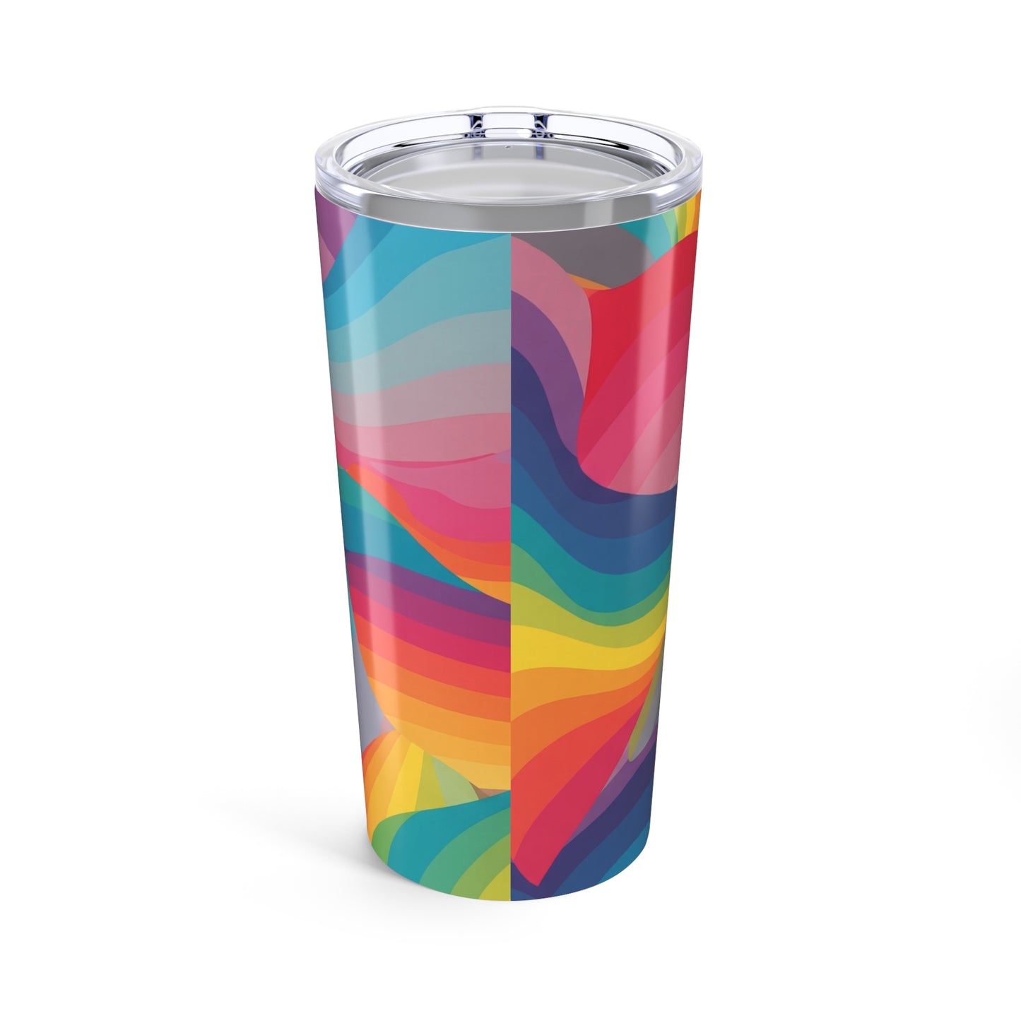 20 Ounce Stainless Steel Tumbler With Printed Design Double Wall Vacuum Insulation Spill Resistant Lid Keeps Hot