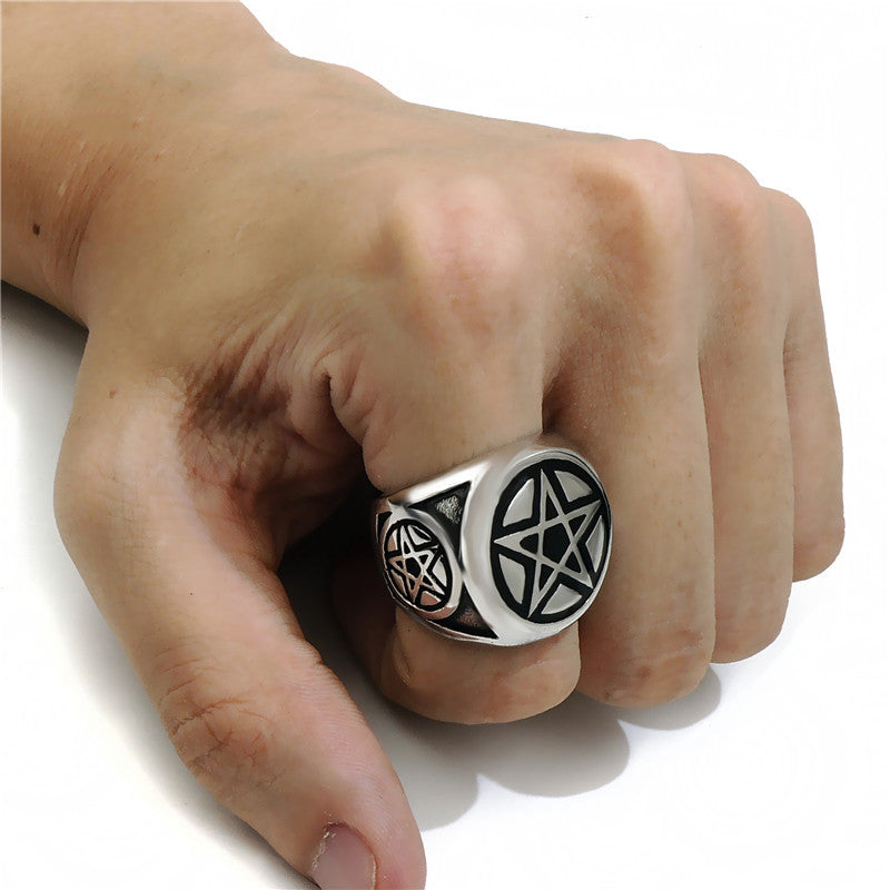 Personalized Creative Five Pointed Star Ring Silver Alloy