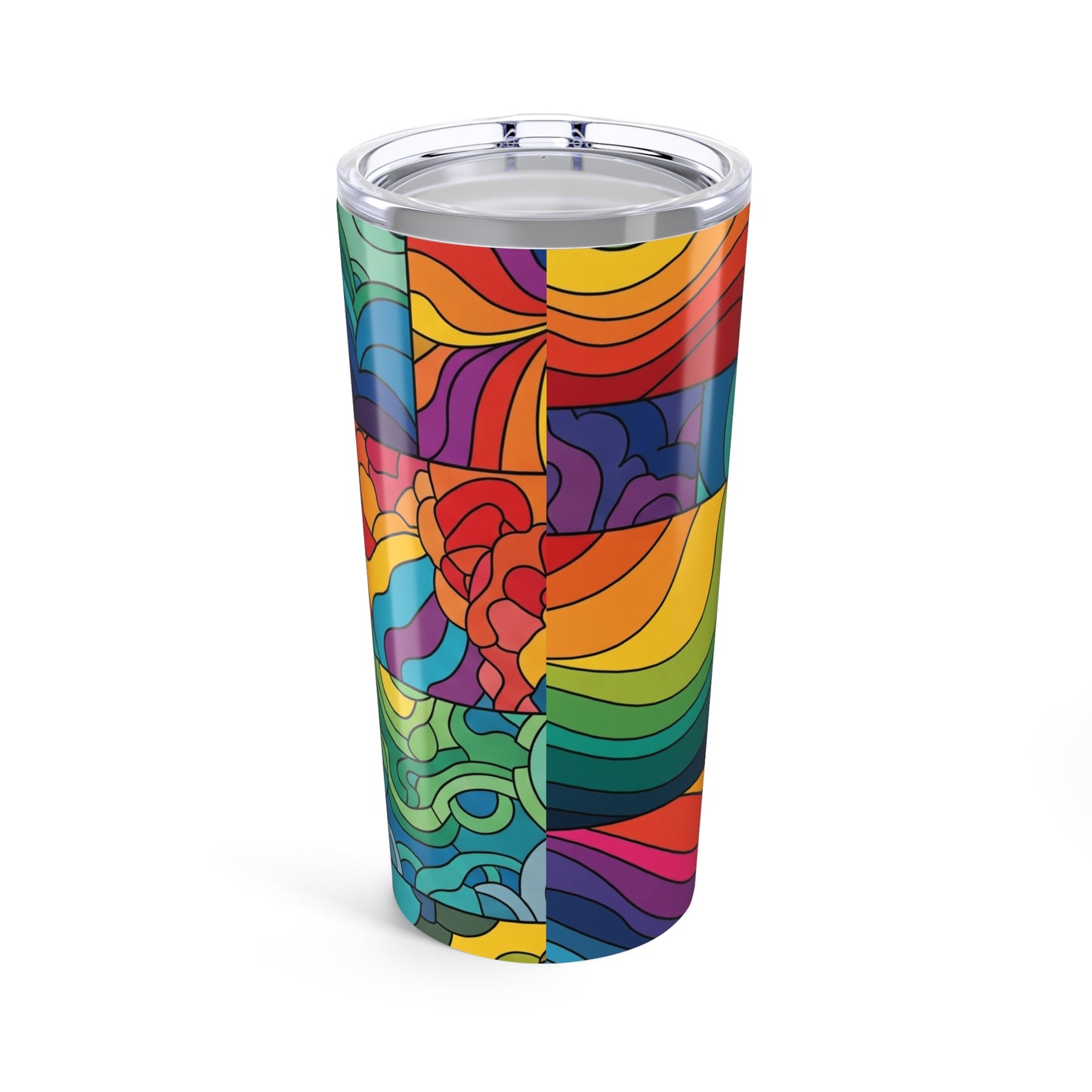 20oz Insulated Stainless Steel Tumbler With Printed Design Leak Proof Lid For Hot Or Cold Beverages Dishwasher Safe