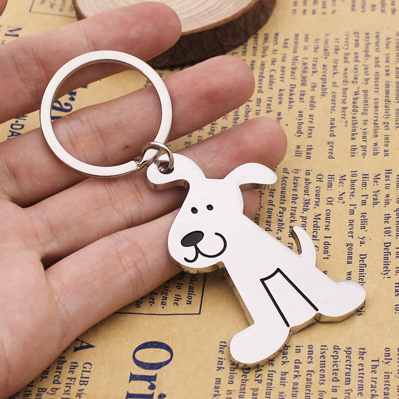 Dog Keychain For Pet Lovers Smooth Zinc Alloy Key Ring Creative Design Gift Dog Owners Creative Classification
