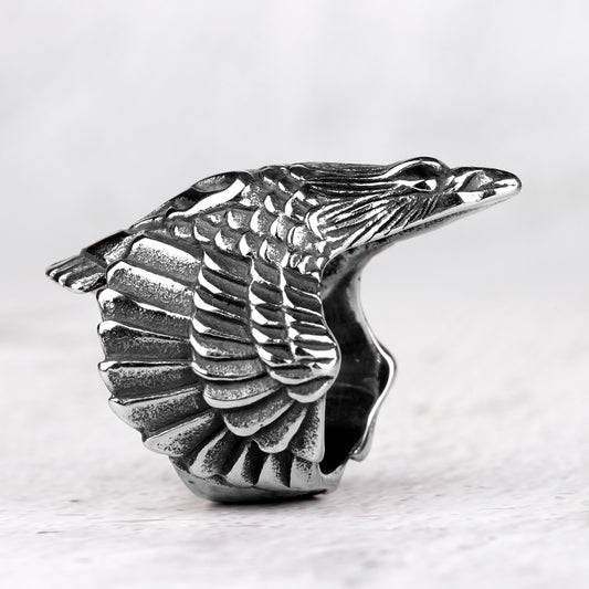 Men's Viking Crow Ring Stainless Steel Titanium Steel Animal Zodiac Carving Vintage Individually Packed Biker Ring Jewelry for Him