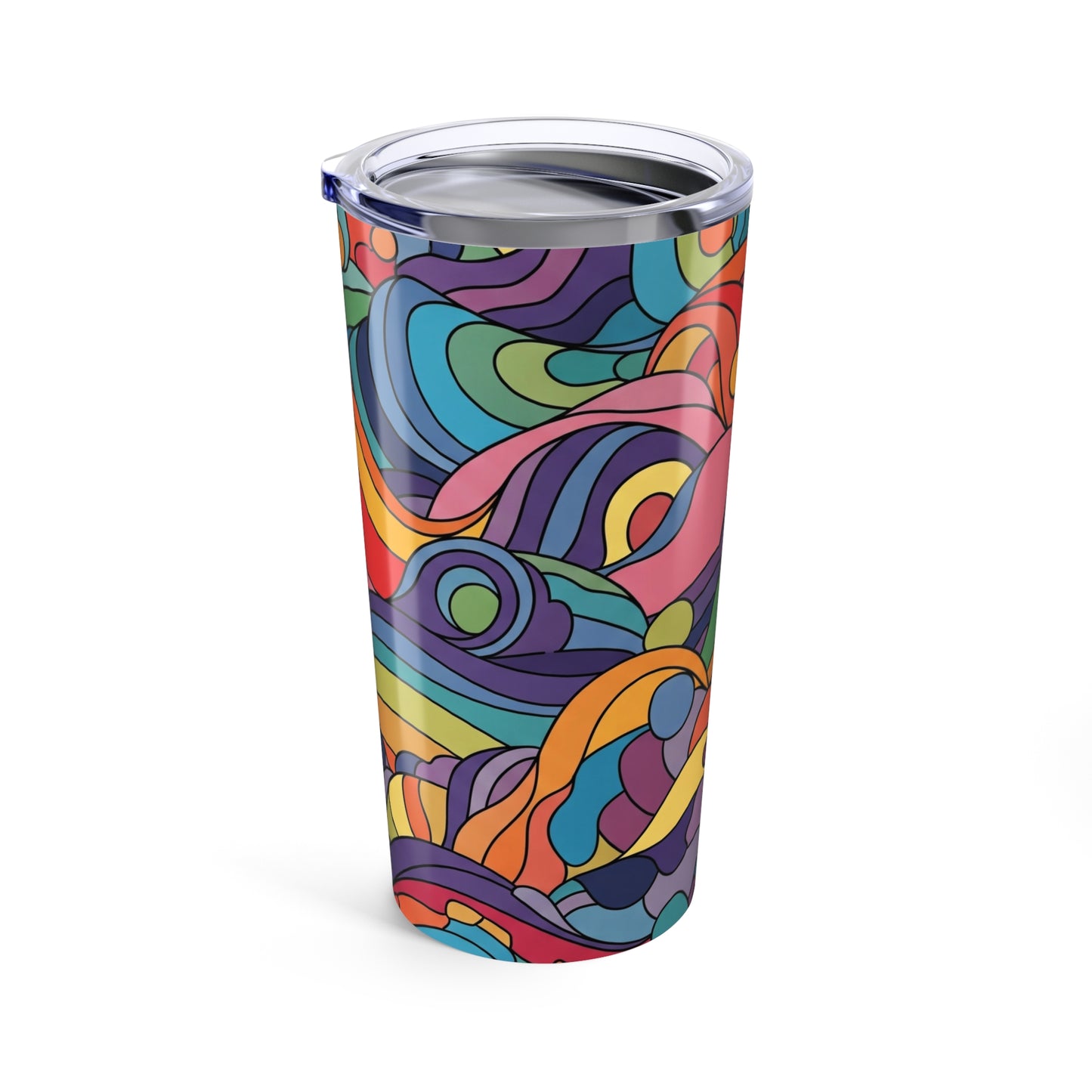 20 Oz Stainless Steel Travel Mug With Printed Design Double Wall Vacuum Insulation Leak Proof And Dishwasher Safe