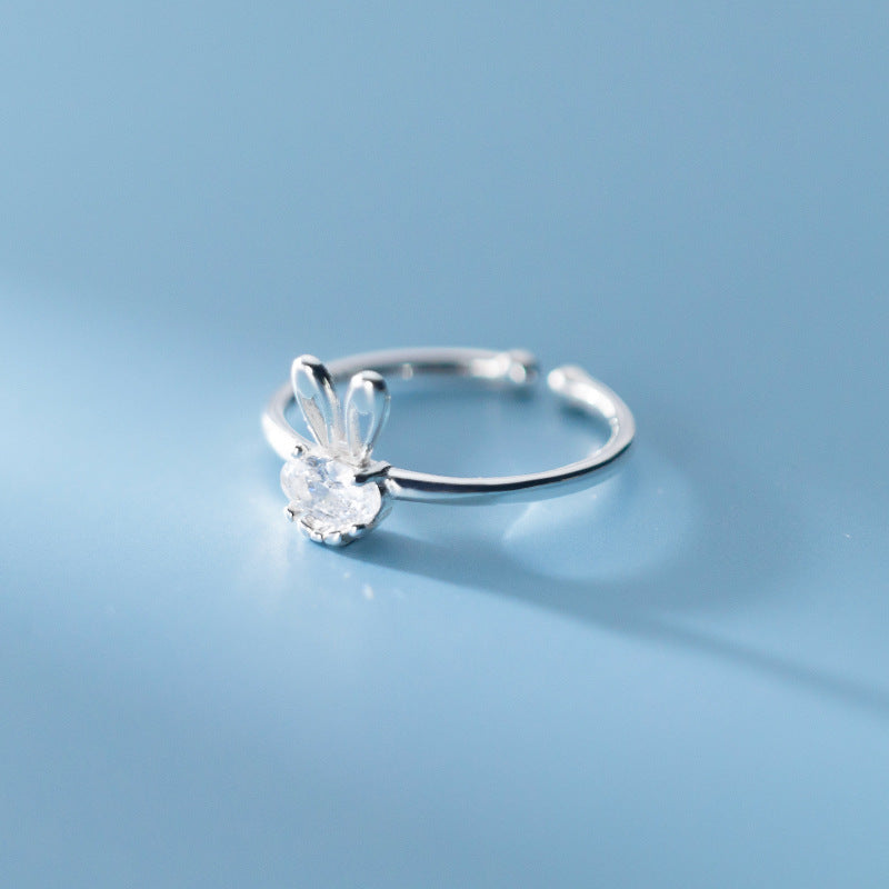 Adjustable 925 Silver Ring With Diamond Heart Design Korean Fashion Jewelry Silver Rose Gold Tone For Women UK