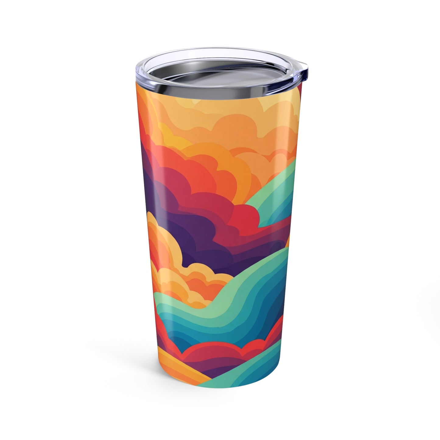 20oz Steel Tumbler With Printed Pattern Double Wall Insulation Leak Proof Lid For Hot Or Cold Beverages At Home