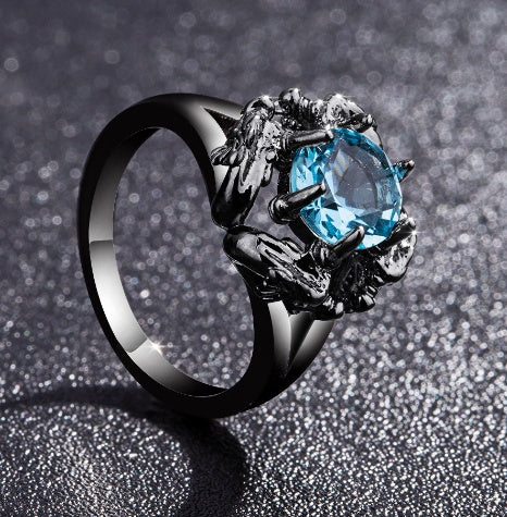 Copper Ring Electroplated Geometric Dragon Tiamat Statement Jewelry For Unique Fashion Ring Handcrafted Copper