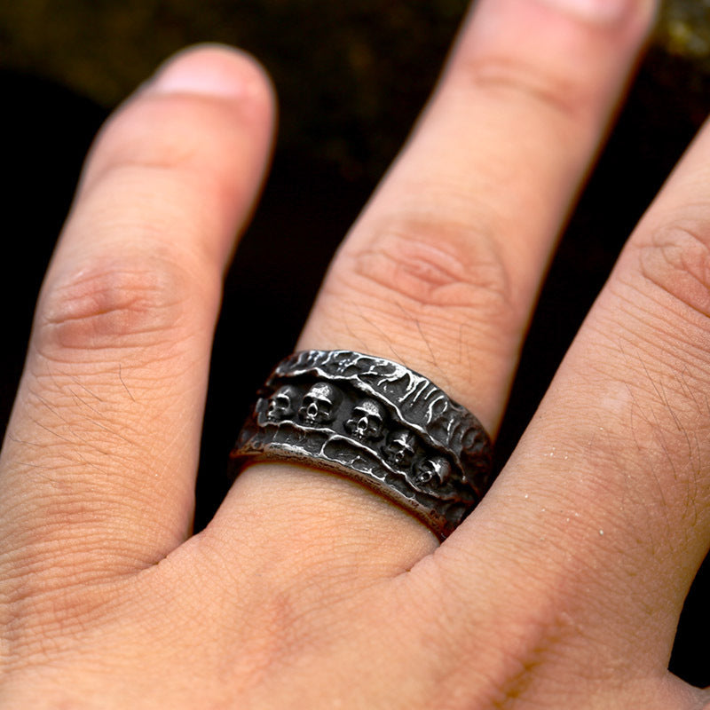 Vintage Distressed Stainless Steel Ring