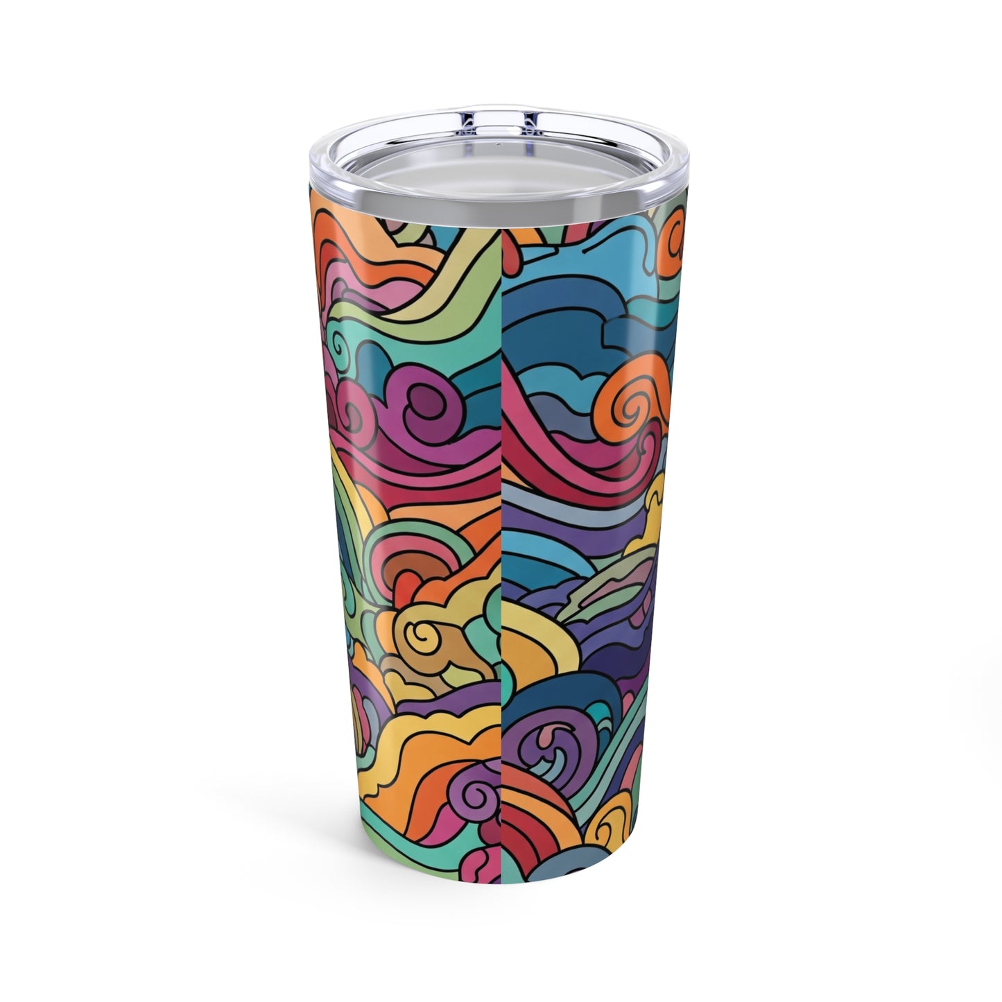 20oz Stainless Steel Printed Design Tumbler With Double Wall Vacuum Insulation Spill Resistant Thermal Coffee Mug