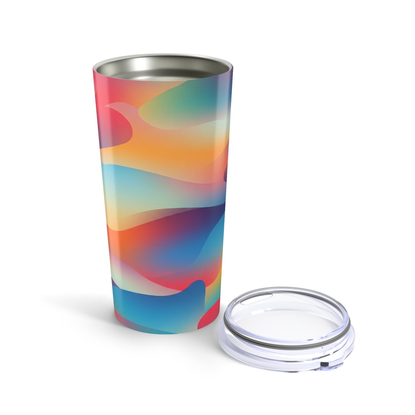 Insulated 20 Oz Steel Travel Mug With Double Wall Vacuum And Printed Spill Resistant Lid For Hot Or Cold Beverages