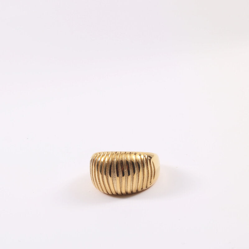 Womens Titanium Steel Ring Gold Geometric Index Finger Ring Fashion Retro Lantern Design Jewelry Gift for Her