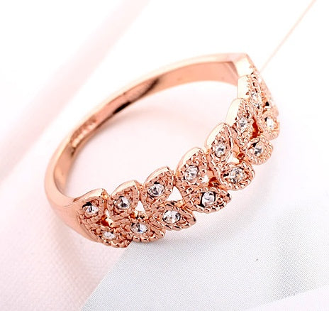 Top Quality Classical Crystal Wedding Ring Rose Gold Color Classical Quality Quality Crystal Wedding Ring Rose