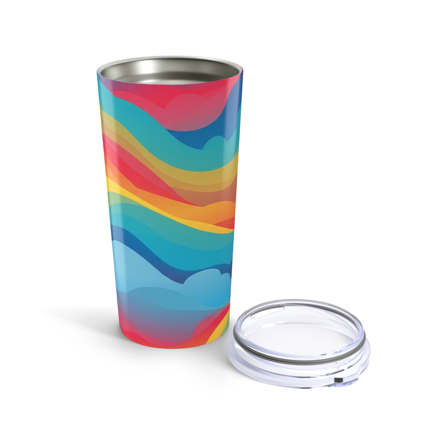 20oz Stainless Steel Tumbler With Double Wall Vacuum Insulation Spill Resistant Printed Travel Mug For Hot Cold