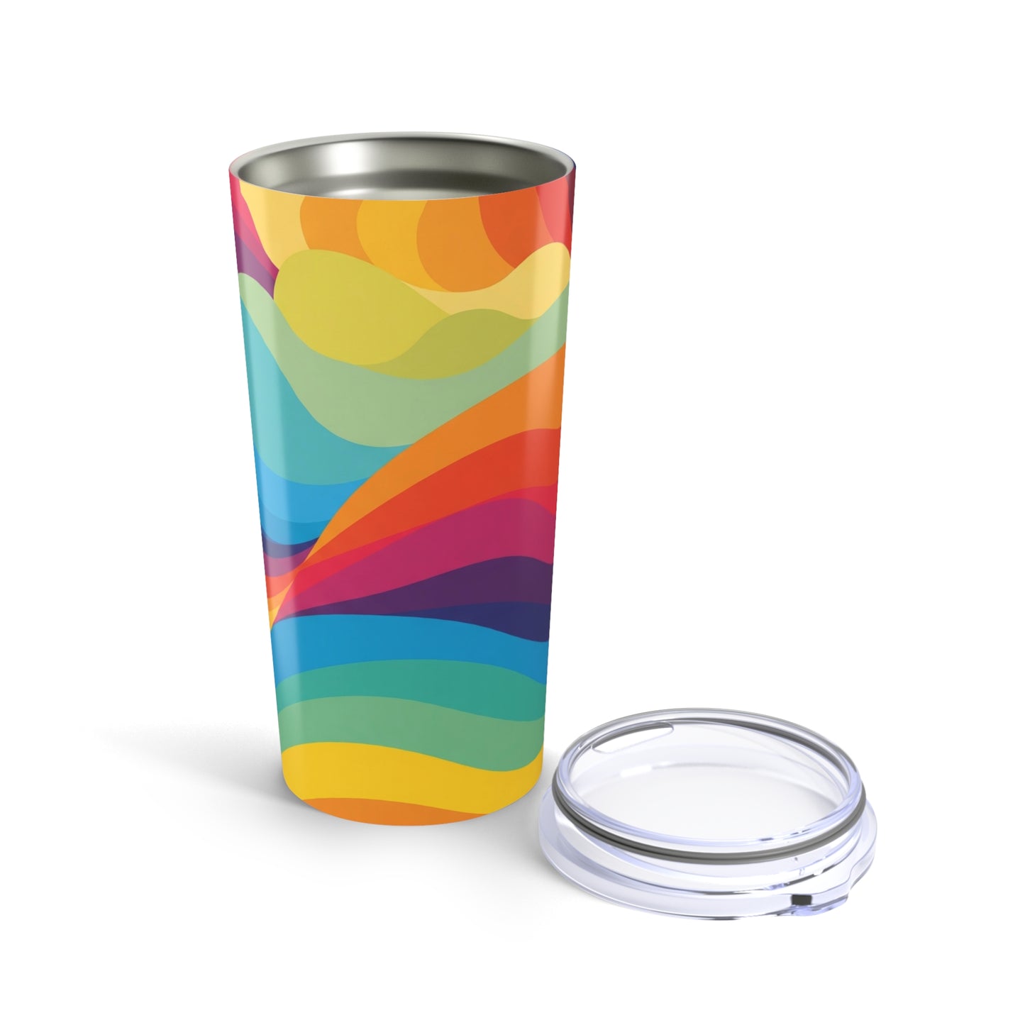 20 Oz Stainless Steel Travel Mug With Printed Design Double Wall Vacuum Insulated Leak Proof Coffee Cup For
