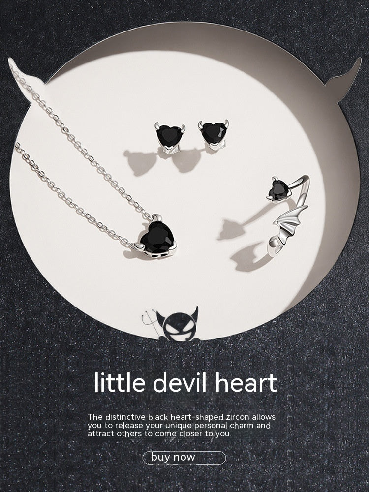 Heart Shaped Zircon Jewelry Set With Earrings Necklace And Ring 925 Sterling Silver Box Chain Gemstone Gift Box