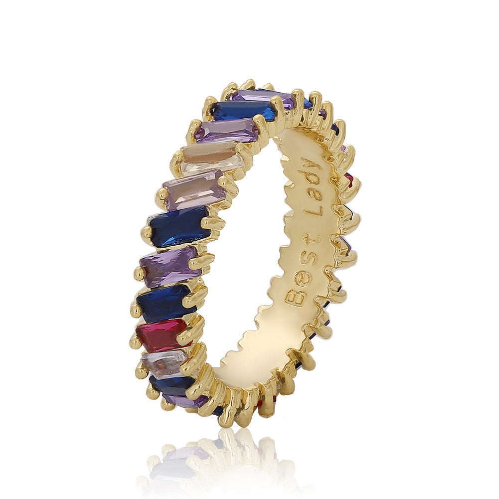 Womens Ring Cubic Zirconia Rhinestone Inlaid Alloy Fashion Jewelry Statement Ring For Women Classic Elegant Accessory