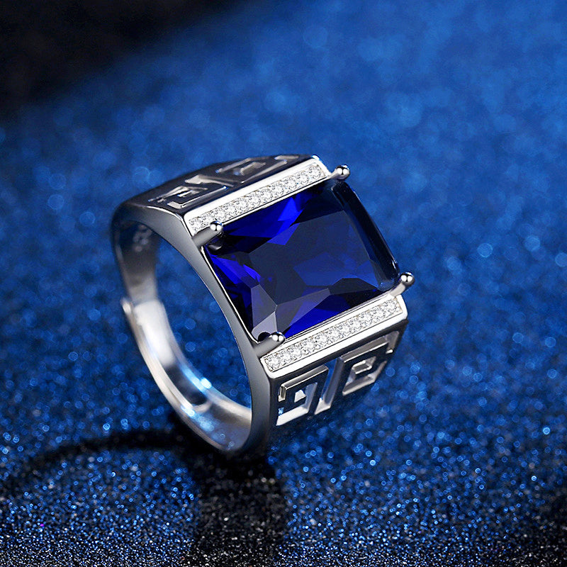 Men's Platinum Plated White Copper Ring Highly Polished Exquisite Workmanship Durable Jewelry For Men Elegance