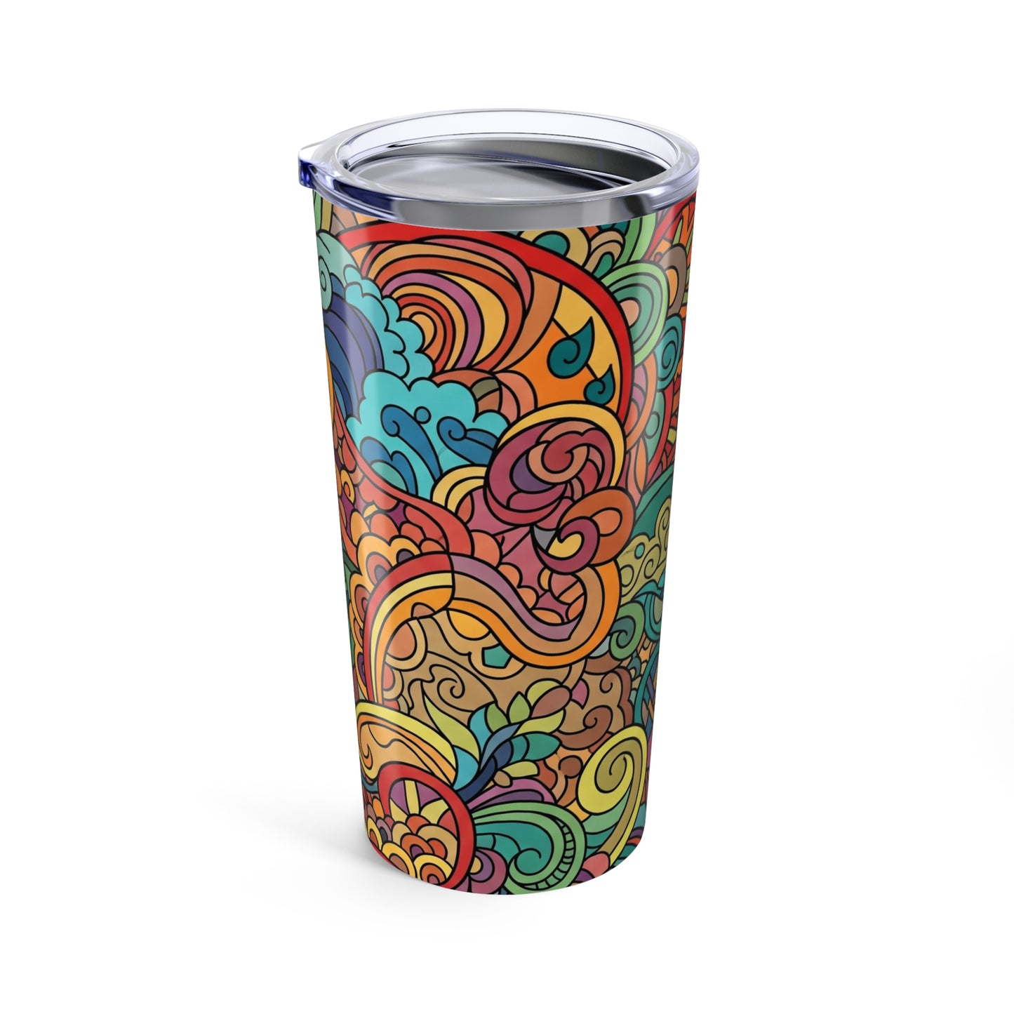 20oz Stainless Steel Tumbler With Vacuum Insulation Spill Resistant BPA Free Printed Design For Hot And Cold Drinks