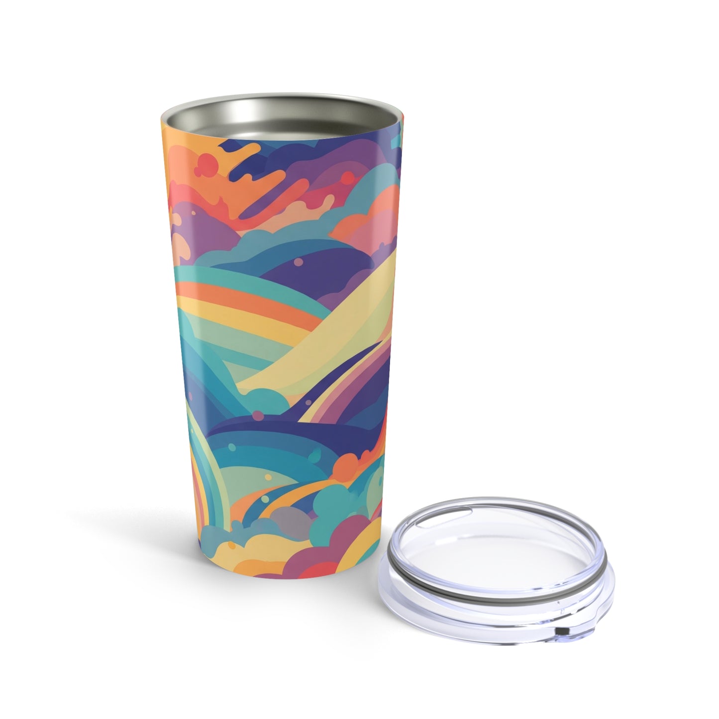 20oz Stainless Steel Printed Tumbler Double Wall Vacuum Insulated Spill Resistant Bpa Free Travel Mug With Lid