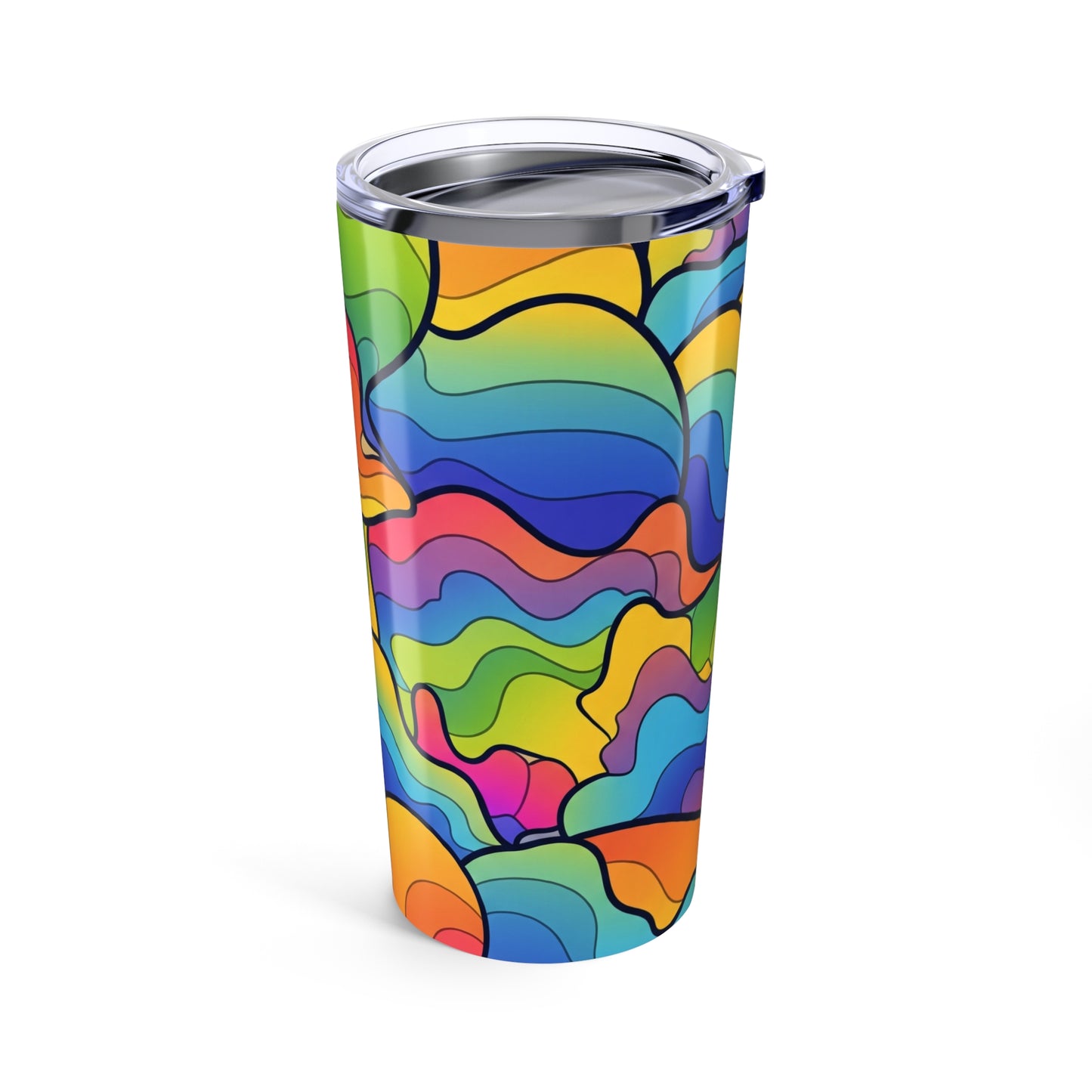 20 Oz Double Wall Vacuum Insulated Stainless Steel Coffee Tumbler With Thermal Control And Artistic Print Design