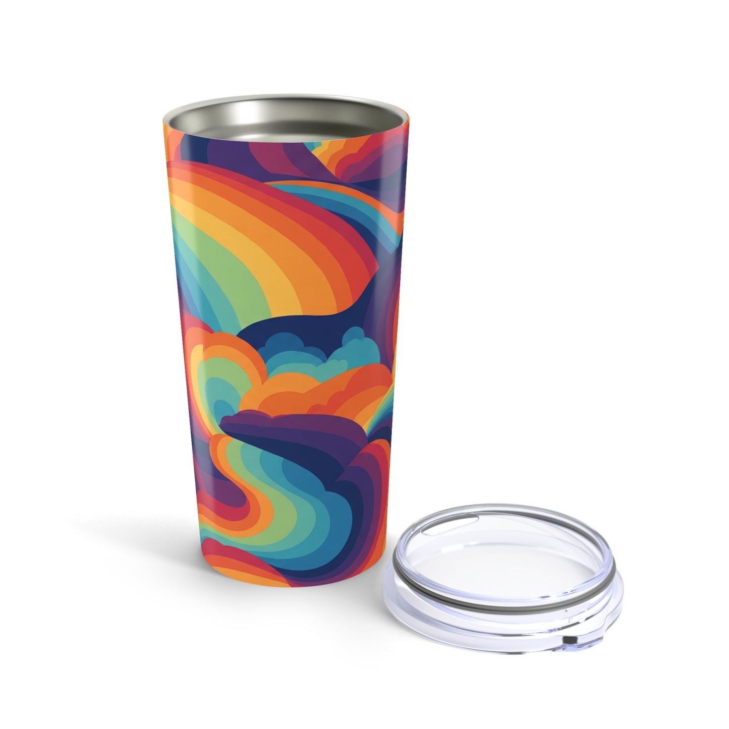 20 Oz Stainless Steel Printed Coffee Cup With Double Wall Vacuum Insulation Spill Resistant Travel Mug BPA Free