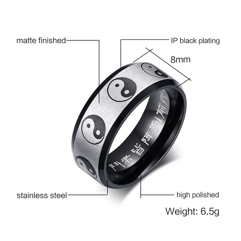 Mens Stainless Steel Gossip Ring Geometric National Style Durable Fashion Statement Jewelry For Everyday Wears