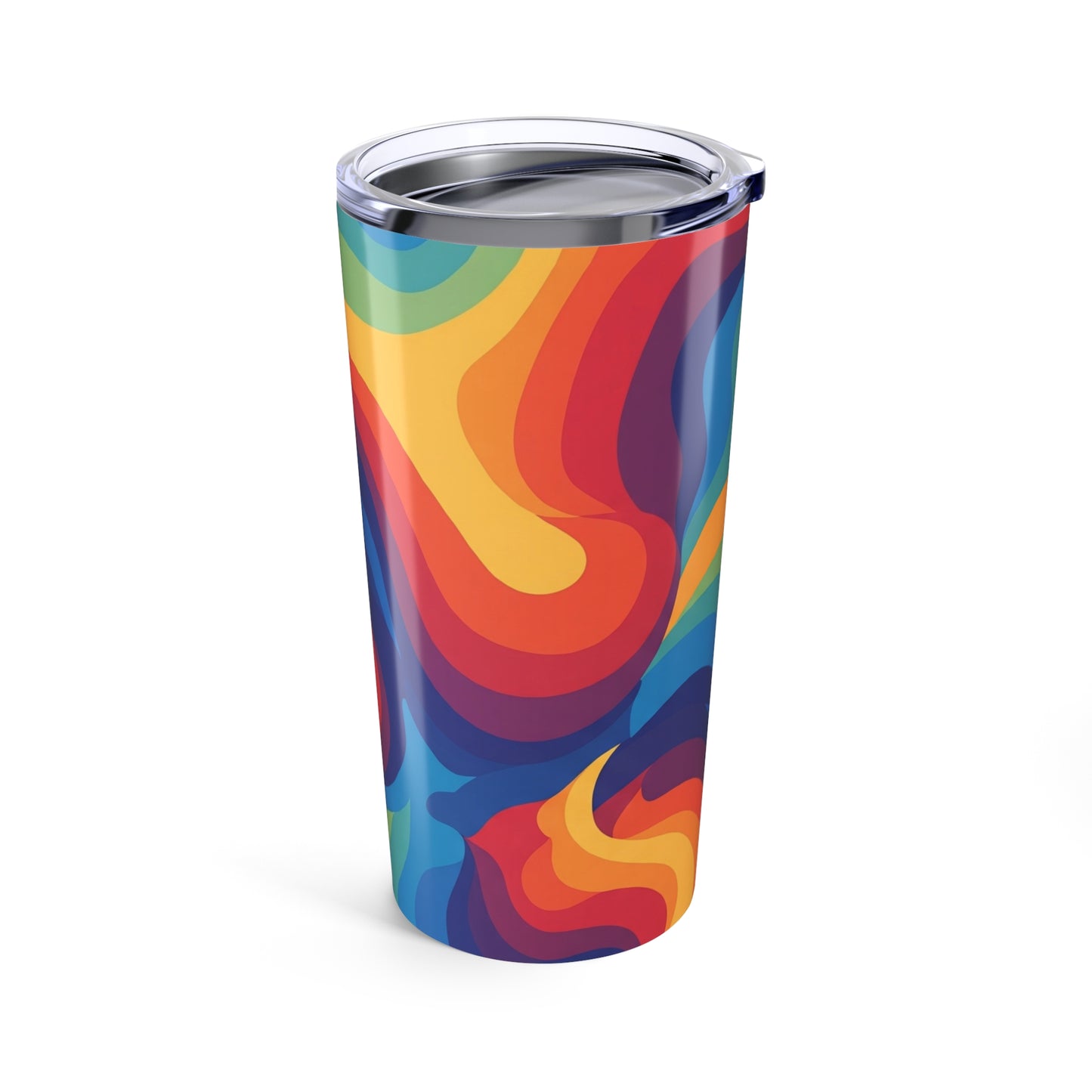 Twenty Ounce Stainless Steel Tumbler With Printed Design Vacuum Insulated Double Wall Travel Mug Spill Resistant