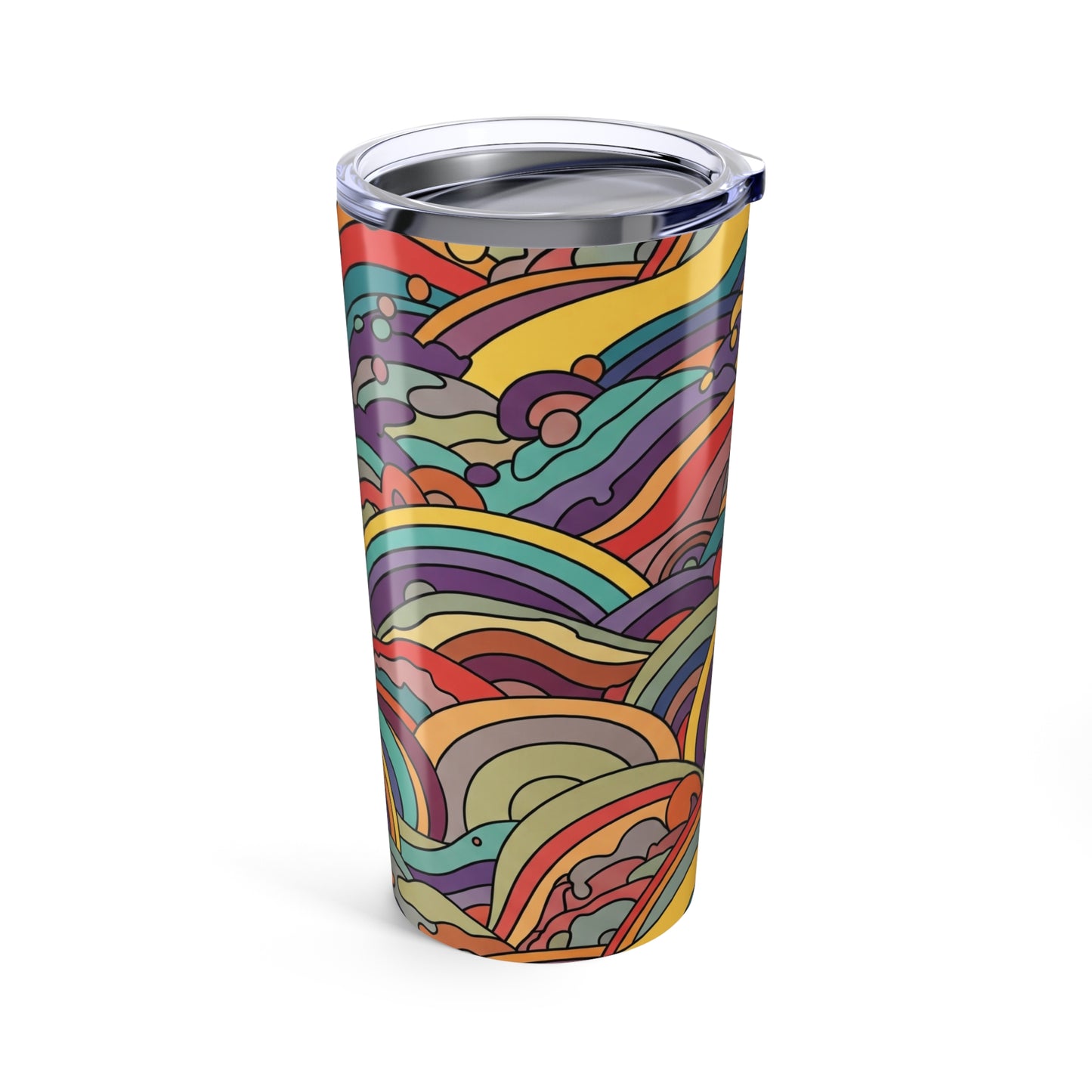 20oz Stainless Steel Travel Mug With Double Wall Insulation Spill Resistant Printed Design For Hot And Cold