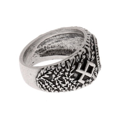 Nordic Rune Mens Ring Antique Silver Zinc Alloy Inner Diameter 2.1cm Outer Diameter 2.6cm Color Ancient Silver