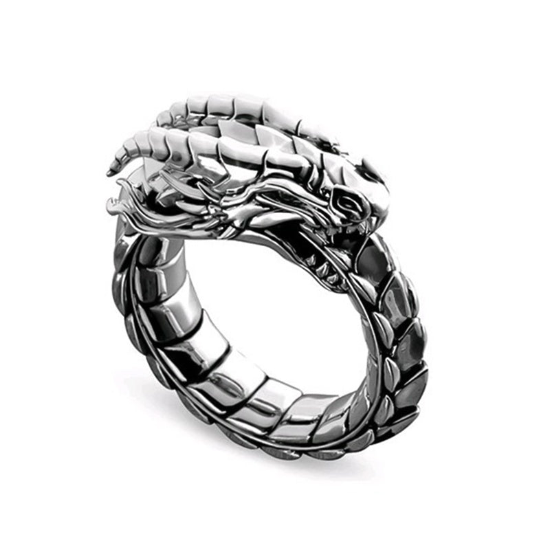 Vintage Dragon Ring European Metal Band For Men Gothic