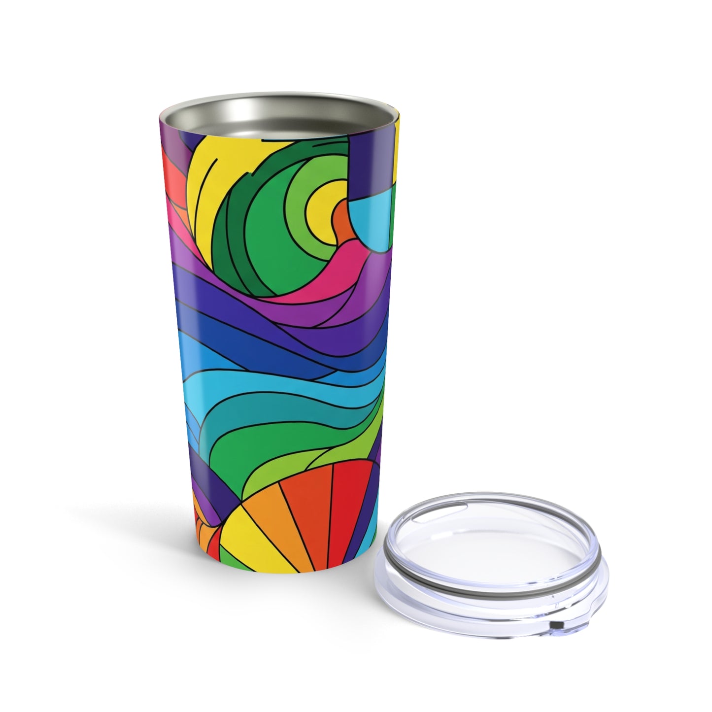 20 Oz Stainless Steel Tumbler With Double Wall Vacuum Insulation Leak Proof Printed Design For Hot Or Cold Drinks