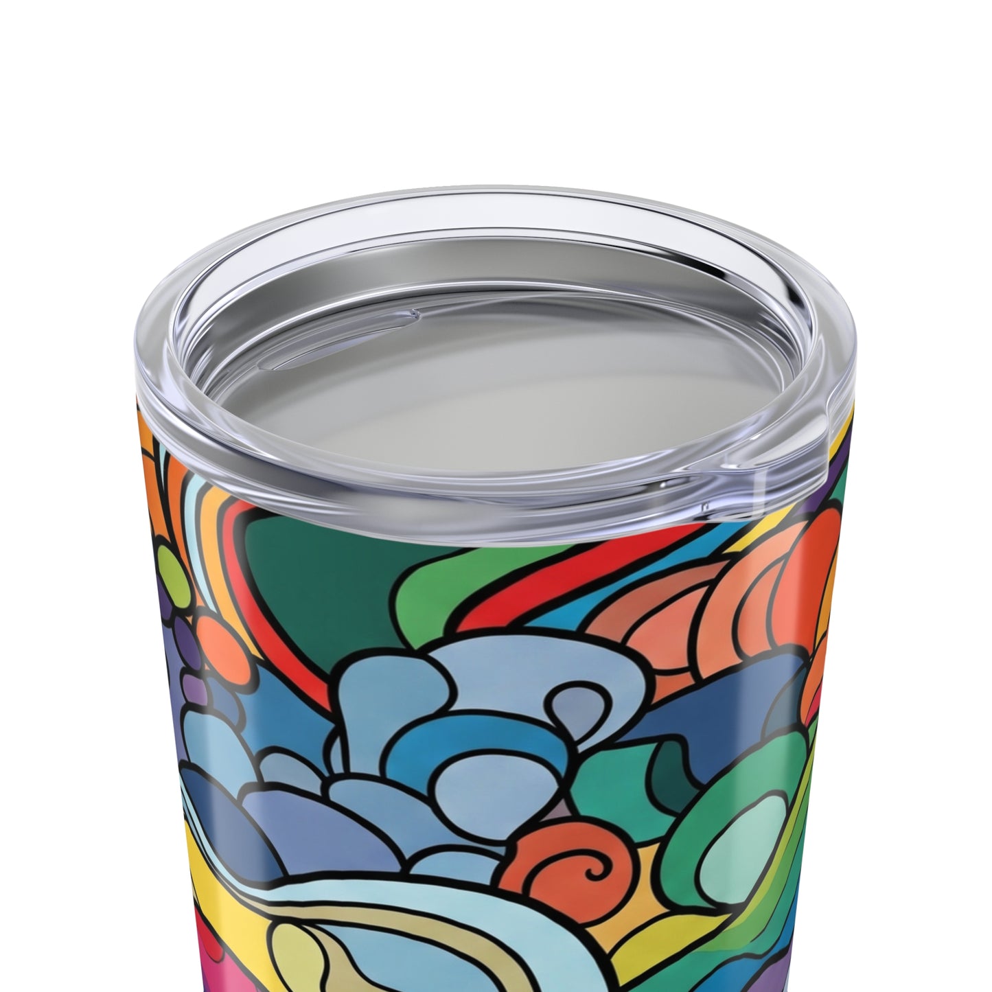 20oz Stainless Steel Tumbler With Printed Design Double Wall Vacuum Insulation Spill Proof Travel Mug