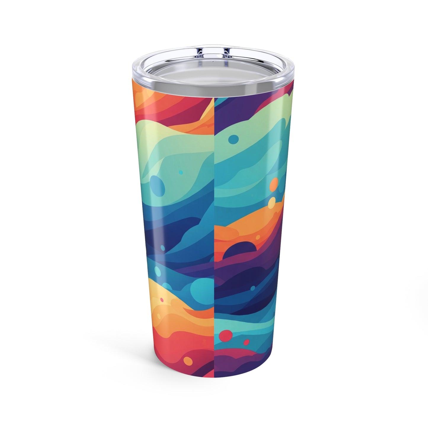 20oz Stainless Steel Tumbler With Double Wall Vacuum Insulation Spill Resistant Printed Design For Hot And Cold