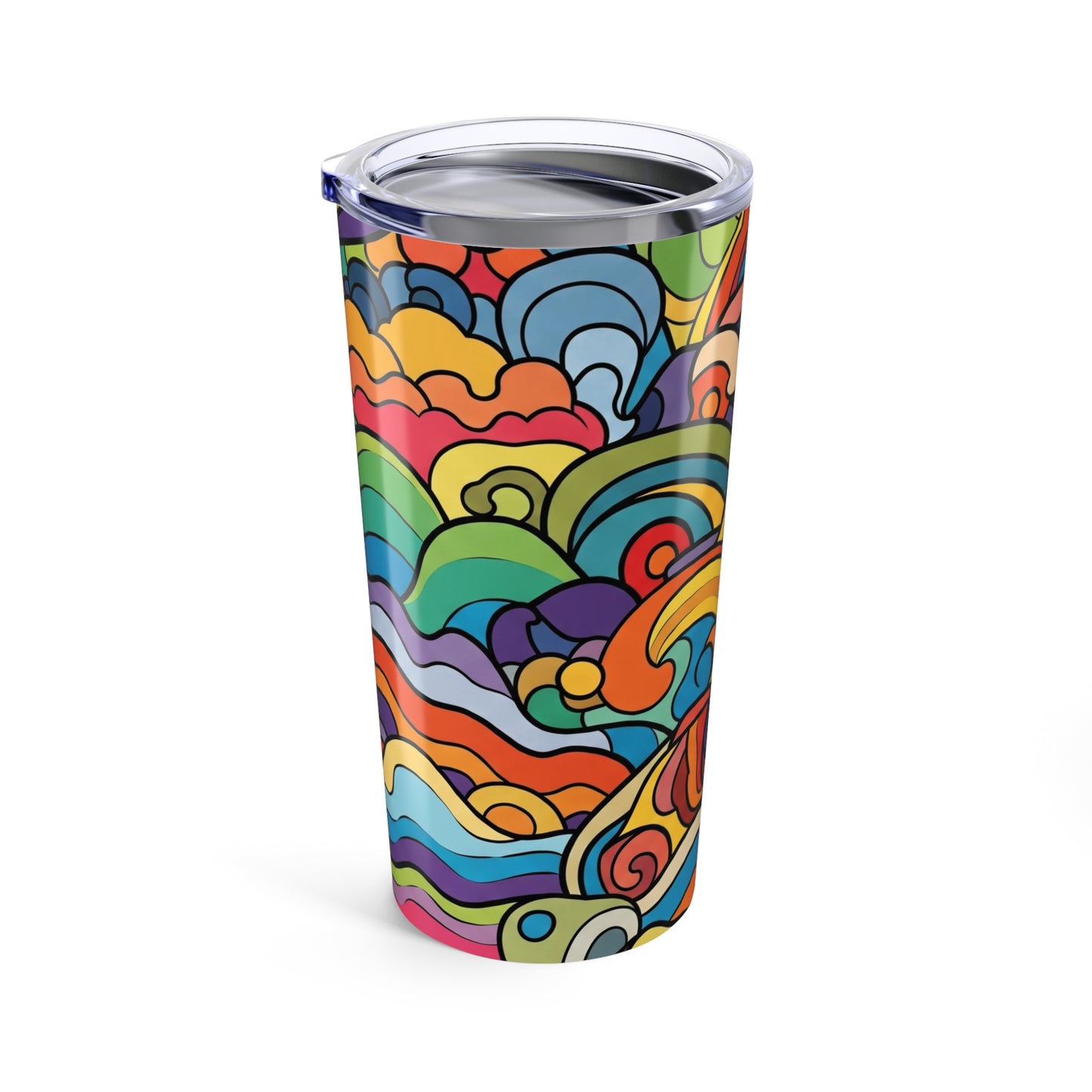 20oz Stainless Steel Tumbler With Printed Design Double Wall Vacuum Insulation Spill Proof Travel Mug