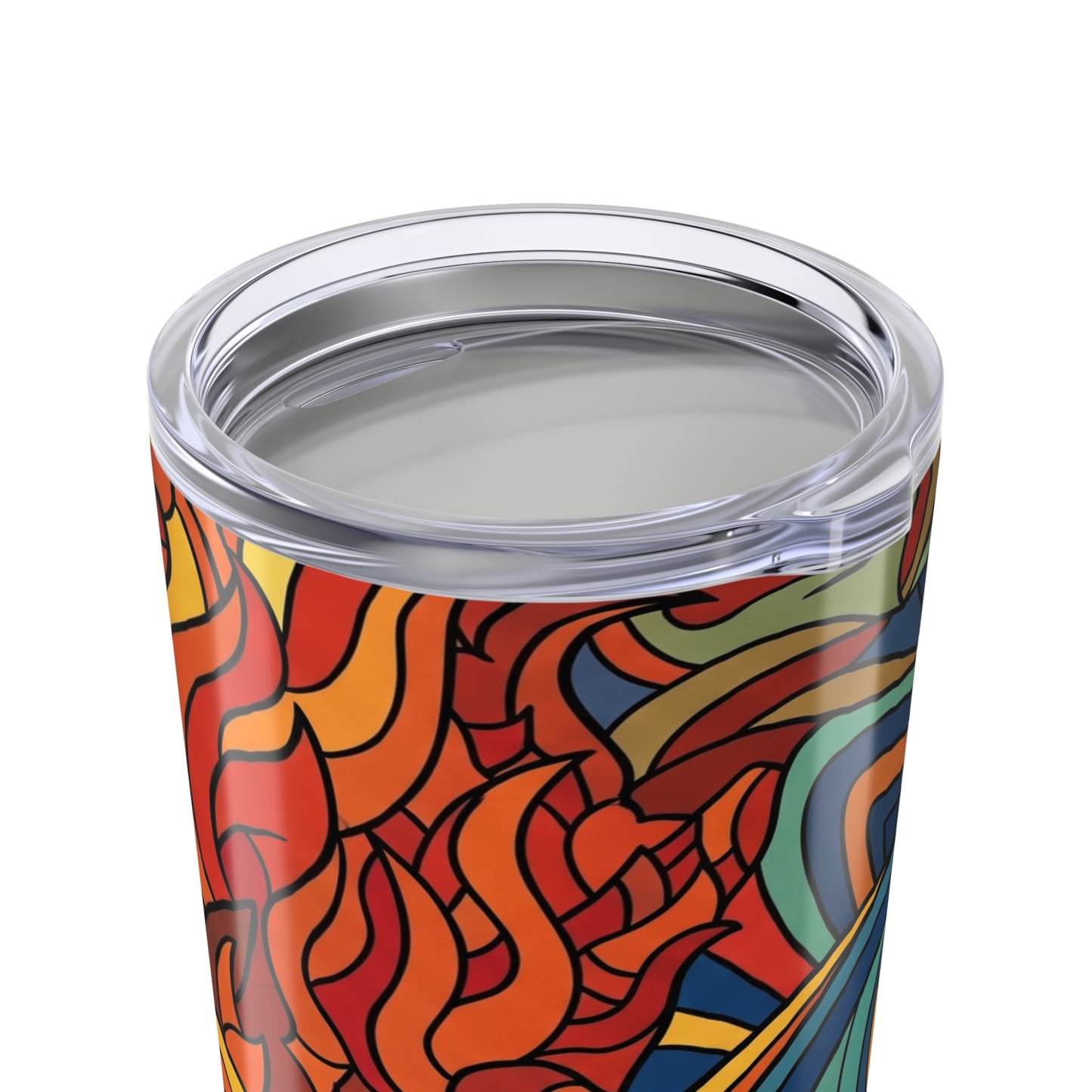 20oz Stainless Steel Tumbler With Double Wall Vacuum Insulation Leak Proof Lid Printed Design For Everyday Travel